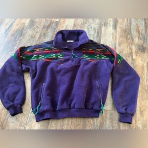 Vintage Columbia Printed Shoulder Half-Zip Fleece Jacket Men’s Sz XL